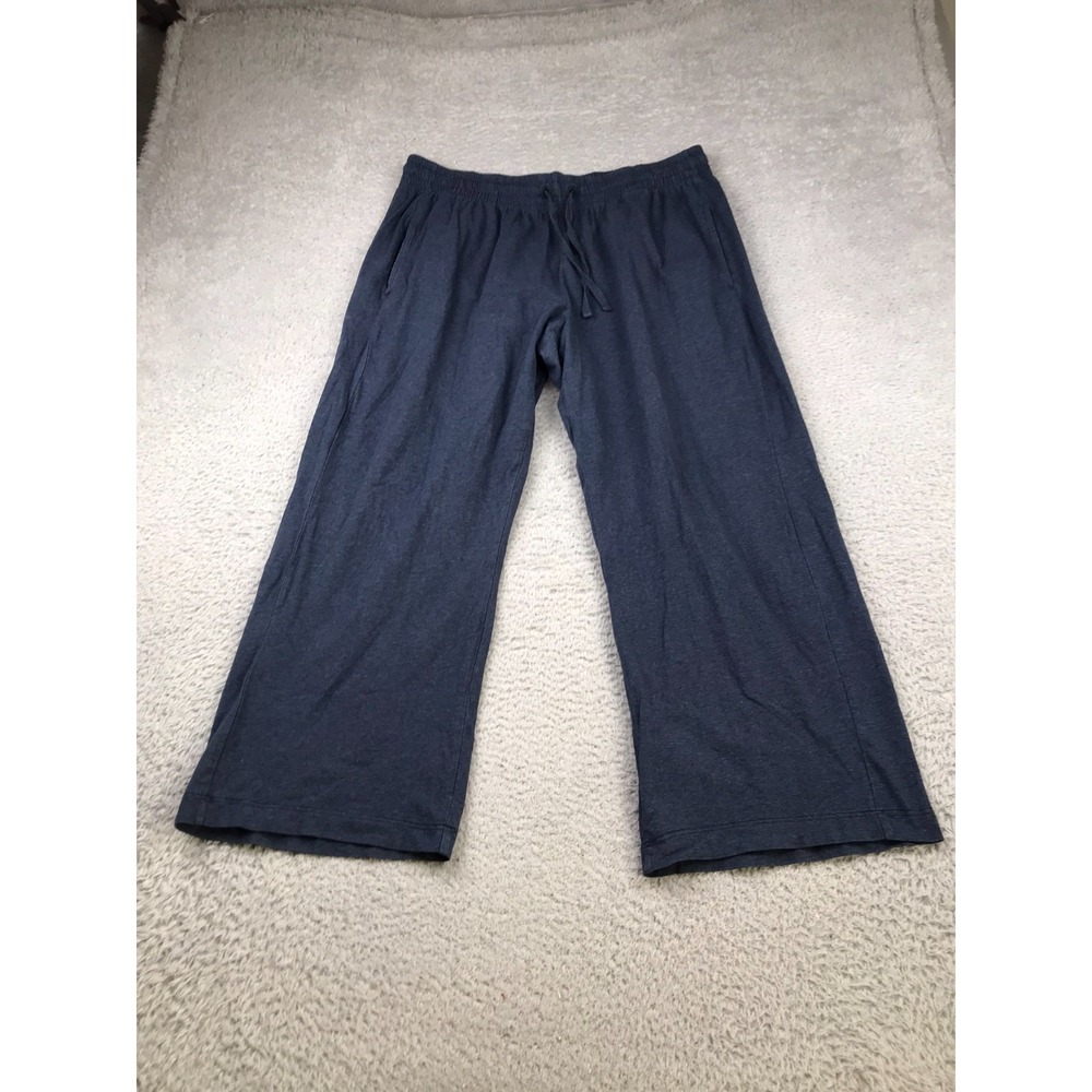 Pact Lounge Pants Mens XL (35x26) Blue Organic Cotton Stretch Wideโ Leg